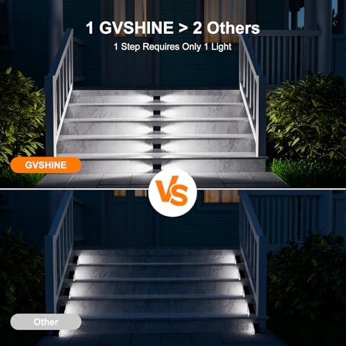 6-Pack Solar Step Lights, Waterproof, Cool White Dual-Sided Glow - Image 3