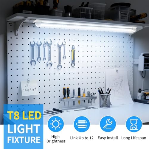 CNSUNWAY LED Shop Light 2FT, 22W 3300LM 6500K, V-Shape T8 LED Tube Lights - Image 3