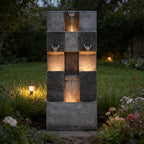 Sunlinua 48" Modern Grid Outdoor Water Fountain with Led Light - Image 6