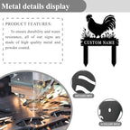 Iron Rooster Garden Stake,Personalized Name Plaque Sign,Chicken Coop Sign,Custom Metal Yard Art for Outdoor Decor, Rustproof Lawn Ornament, Farmhouse Insert Sign for Garden & Patio - Image 2