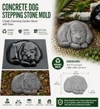 Concrete molds DIY Dog Stepping Stone Mold Mould Plaster Concrete Garden Path 15"x11"x1,37#S04 - Image 3