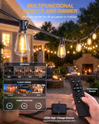Outdoor String Lights 80FT, 50+3 Bulbs,120W Dimmer Romote, IP65 Waterproof - Image 3