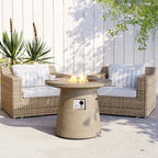 HOMPUS 31 inch Round Patio Propane Fire Table, 40000 BTU Smokeless Outdoor Fire Pit, Patio Concrete Firepit with Rain Cover for Garden, Deck, Backyard - Image 6