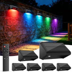 Fence Lights Solar Powered with Remote 6 Pack, IP65 Waterproof by Unknown