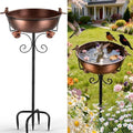 Bird Bath for Outside, 27.6" H Standing Bird Feeder Bowl with 11.8" Wide Basin, 1-Tier Metal & Copper Garden Bird Bath and Feeder for Yard Patio Backyard Lawn Flower Bed Outdoor Garden Decor by DRHWEFSQ