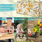 Garden Tool Bag Organizer Garden Tote Bag with Pockets Patterned Floral Print Tool Storage Organizer Gardening Tool Kit Holder 13" x 6.8" x 2.8" - Image 6