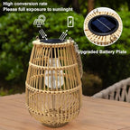 Solar Powered Lantern Outdoor Waterproof Hanging Rattan Lantern Lights Solar Lanterns Decorative Table Lamp for Garden,Yard,Patio,Porch,Trees,Lawn,Pathway,1 Pack - Image 3