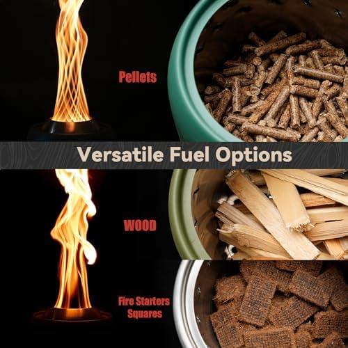 Portable Smokeless Fire Pit, 9.5” Stainless Steel Camp Stove, Blue FP055 - Image 4