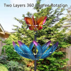 hogardeck Large Wind Spinners Outdoor, 77.6" Metal Butterfly Tulip Wind Spinner with Heavy-Duty Stakes, Multi-Color 360° Rotating Wind Sculptures Kinetic Yard Art for Home Garden Lawn Patio Decor - Image 5