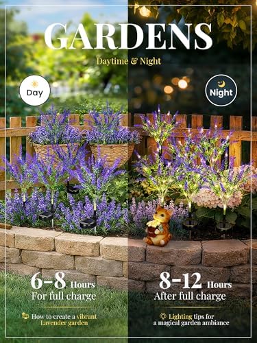GIGALUMI Solar Halloween Lights Artificial Flowers for Garden Decor, 4 Pack - Image 3