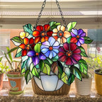 Colorful Flowers Pot Acrylic Suncatcher - Image 4