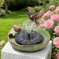 Bird Bath Bowl with Solar Fountain for Outdoors, 9.4" Ground Table Top Birdbath with Solar Powered Pump, Weather Resistant Hummingbird Water Feature for Garden Patio Deck Balcony Lawn Yard Home by Unknown