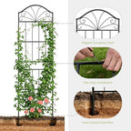 VOXOR Metal Trellis for Climbing Plants Outdoor, 70 * 19.7 Inch Tall Garden Trellis with Black Rustproof Coating, Decorative Rose Trellis for Climbing Roses, Vines, and Flowers, 2 Pack - Image 2