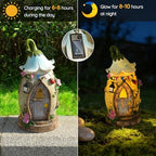 Resin Fairy Garden Statue with Solar Light Perfect for Garden Decor,12.2 in - Image 4