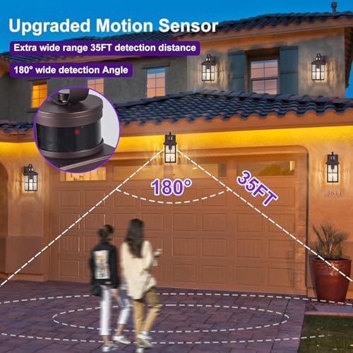 Porch Lights Outdoor with Remote, Motion Sensor Exterior Lighting Fixtures - Image 4