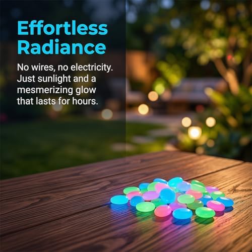 Colorful Glow-in-the-Dark Garden Stones, 2026 new Night Guide Pebbles, Magical Luminous Stepping Rocks for Outdoor Landscaping Decor, Aquarium Fish Tank & Fairy Garden (Blue, 1000PCS) - Image 2