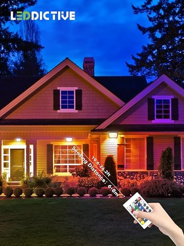 Leddictive 2 Pack RGB LED Flood Light 100W, 1000W Equivalent 10000 LM Outdoor Landscape Flood Lights with 2 Remote, IP66 Waterproof Outdoor Light for Christmas Party Stage Uplight Wall Wash - Image 4