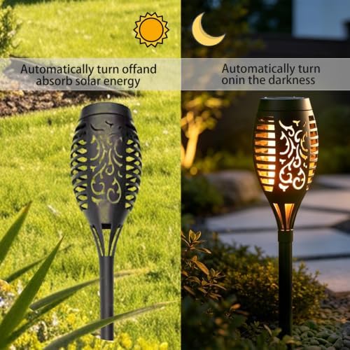 SOLARIX 6Pack Solar Torch Lights, Flickering Flame Garden Decor - Image 3