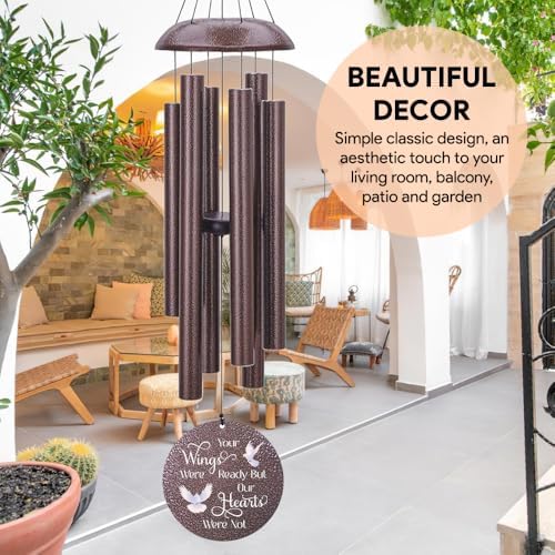 Personalized Sympathy Wind Chimes Dove Forever in Heart - Image 3