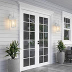 Outdoor Wall Lantern, Waterproof Exterior Wall Light Fixtures, Outdoor Porch Light Fixtures Wall Mount in White Finish with Clear Glass, Aluminum Alloy, 60W - Image 2