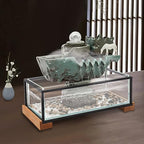 Tabletop Water Fountains Decoration, Eco Fish Tank Water Fountains with Mist LED & Fake Plants-Decor for Meditation, Good Luck Wealth, Waterfall Indoor for Home and Office - Image 5