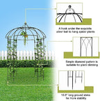 Garden Arbor, 9FT Metal Garden Arch for Climbing Plants Outdoor, Black Gazebo Archway for Lawn, Patio and Backyard, Wedding Arches for Ceremony, Includes Ground Stakes - Image 6