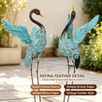 47.5" Blue Heron Statues, Extra-Large Sandhill Crane Decor Set of 2 - Image 7