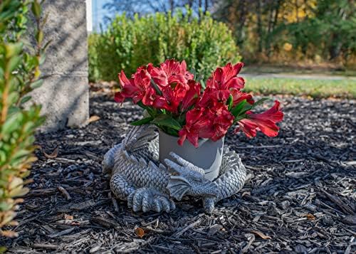 NAT & Jules Small Sleeping Dragon Concrete Finish 10 inch Resin Garden Sculpture - Image 5
