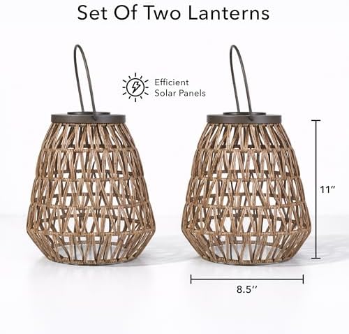 Scentsationals Fusion 2-Pack Cordless Outdoor Woven Solar Lanterns - Image 2