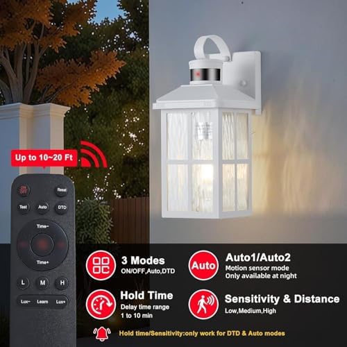Porch Lights Outdoor with Remote, Motion Sensor Exterior Lighting Fixtures - Image 2