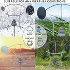 Aura Life Zen Garden Spinner Kinetic Wind Sculpture with Rock Cairn & Stake - Relaxing Outdoor Spinners for Yard and Garden - Handmade Outdoor Wind Art Vane Sculptures (Bare Steel) - Image 2