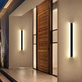 Exterior Wall Lights for House - 31.5inch Long Strip Modern Outdoor Light Wall Fixture Sconce, Dimmable Outside Garage Exterior Lights, Black Wall Mount Lighting for Porch Corridor, Garage by NIUZDU