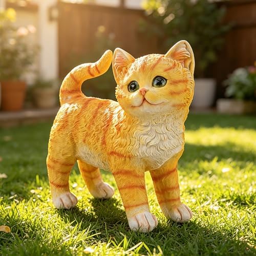 Teaeeno Real Bengal Cat Garden Statue - Resin Realistic Cat Sculpture, Pet Loss Memorial Stone, for Cat Lovers, Indoor/Outdoor Decor, Animal Figurine for Yard Ornaments by Teaeeno