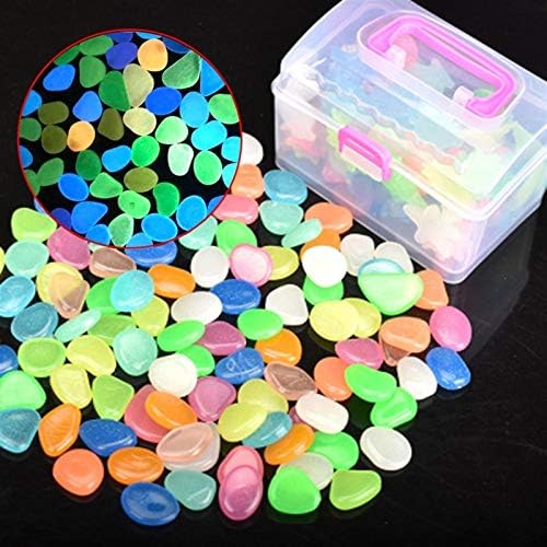 Glowing Stone 100pcs Mixed Color Glowing Pebbles, Glowing Rocks in The Dark, Resin Gravel Decorations for Indoor Plants in Aquarium Garden Lawn (Color : Style 2) - Image 2