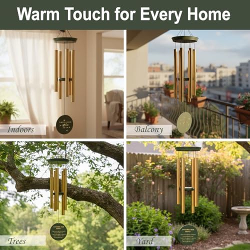 Personalized Memorial Wind Chimes for Outside, Sympathy Gifts Wind Chime for Loss of Loved One, Beautiful Decor with Deep Tone, Ideal for Funeral, Remembrance & Bereavement, Produced in Texas - Image 6