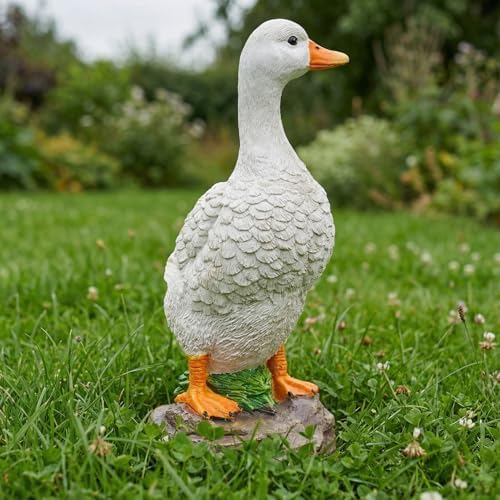 Funny Duck Outdoor Statue, Resin Garden Lawn Yard Decor, Figurine Sculpture Ornament for Porch Patio Flower Bed Home Bookshelf, 11.6" H × 5.5" L × 5.5" W - Image 4