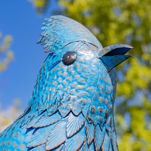 Large Rocking Animals with Flapping Wings Garden Stakes (Blue, Blue Jay) - Image 3