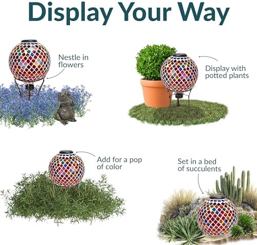 Sunnydaze Solar Gazing Ball for Garden, Summer Trellis - Image 4