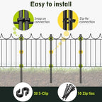 Decorative Garden Fence, 24in(H)×10.4ft(L), 10 Pack - Image 3