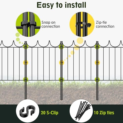 Decorative Garden Fence, 24in(H)×10.4ft(L), 10 Pack - Image 3
