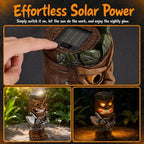 10" Solar Tiki Statue, Viking Warrior with LED Eyes, Outdoor Tiki Decor - Image 4