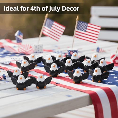 100 Pcs Mini Resin Bald Eagle Figurines, Patriotic American Eagle Statues for Garden Decor, Party Supplies, Independence Day Celebrations (Bald Eagle) - Image 3