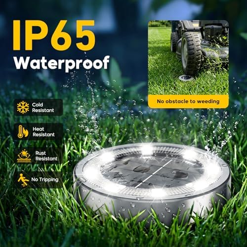 16 Pack Solar Lights Outdoor Waterproof, 8 LED Solar Ground Lights - Image 5
