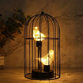 JHY DESIGN Birdcage Decorative Lamp Battery Operated 12" H Cordless Table Lamp with Warm White Fairy Lights Bird Bulb for Indoor Bedroom Living Room Home Wedding Xmas(Black) by JHYDESIGN