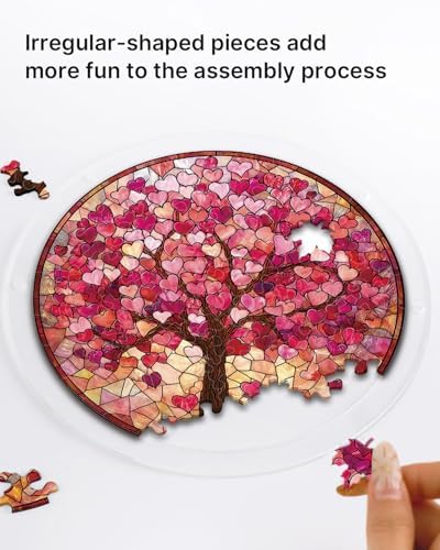 Acrylic Puzzles Suncatcher Window Hanging, 83 Pieces Pink Branches Puzzle, Suncatcher for Doors Garden, Mother's Day Christmas Birthday Gifts for Women Men (L - 8.9 * 8.9 in) - Image 3