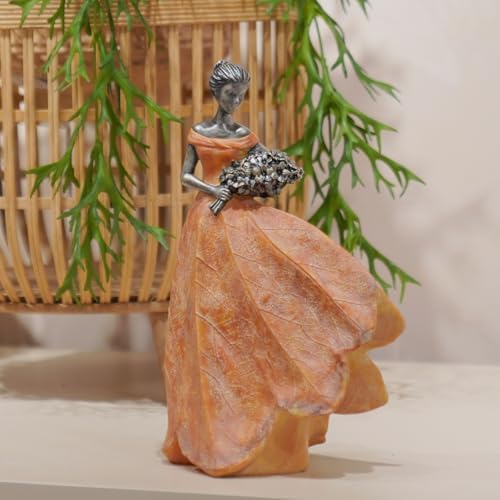 Guichifun Fairy Statue Orange Leaf Angel Girls 7.5 x 4.5 x 11.5 Inch - Image 4
