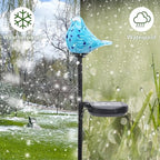 Afirst Solar Garden Lights, Hand-Blown Glass Bluebird Outdoor Garden Decor - Image 5
