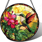 Stained Glass Window Hanging Hummingbird Suncatcher Gifts for Women 12" by amderven