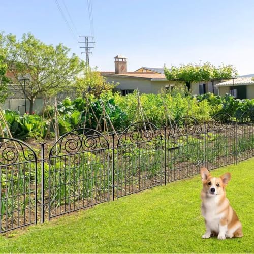 Getlay Tall Garden Fence with Gate, 32 Inch(H) 2 Panels Total Length 4.4 Ft Dog Fencing Outdoor, Decorative Fences for Garden, Dog Digging Fence│Patented - Image 5