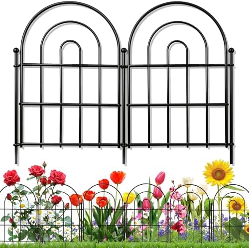 18 Pack Decorative Garden Fence Animal Barrier: 17 in(H) x 18 ft(L) Border Flower Garden Fencing Small Arched Rustproof Metal No Dig Fence Landscape Decor for Yard by KarlliuHOMEGARDEN